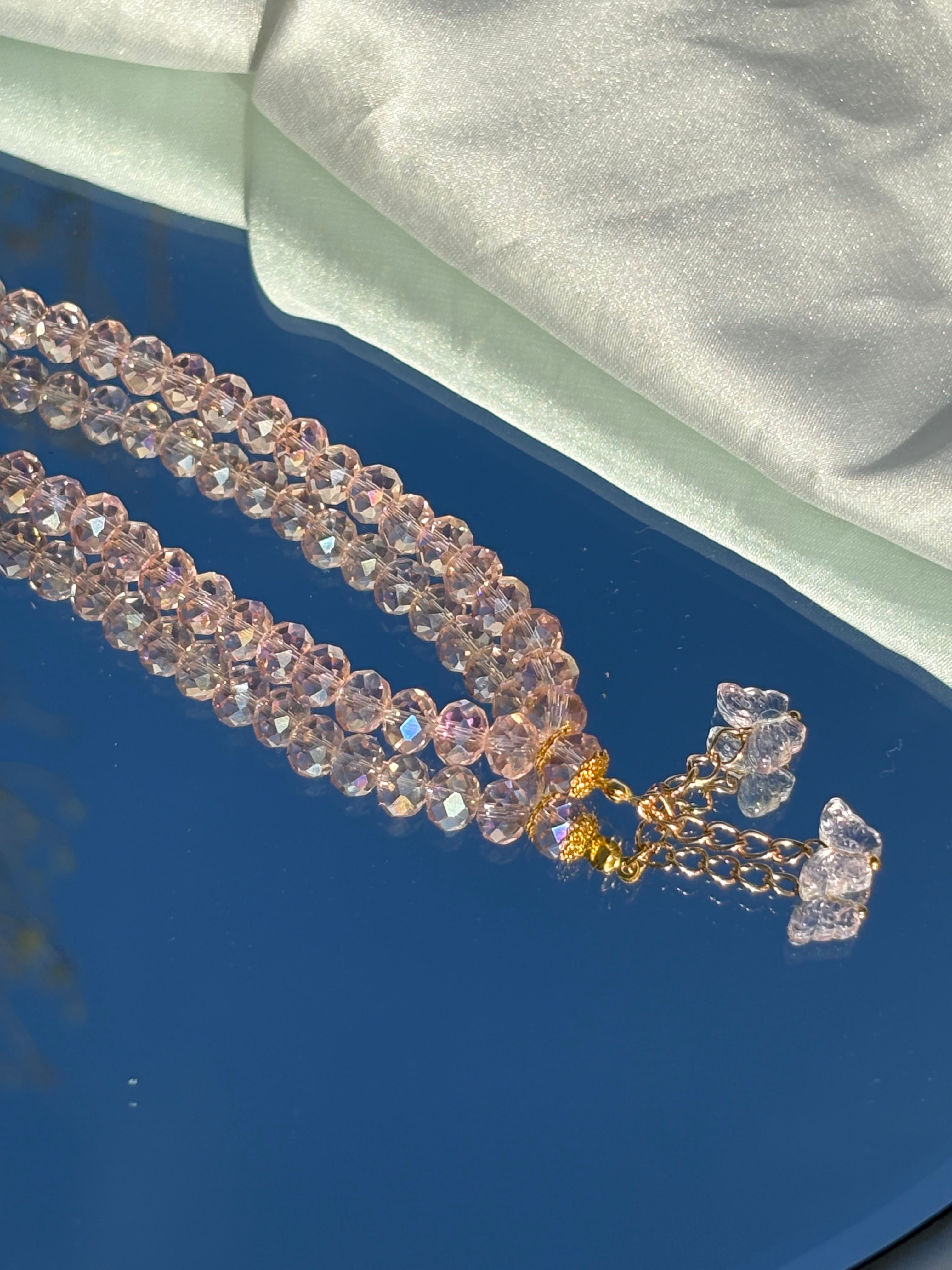 Butterfly Tesbih in hellrosa