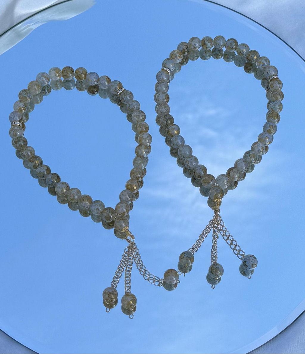 Noor Tesbih in grau-gold
