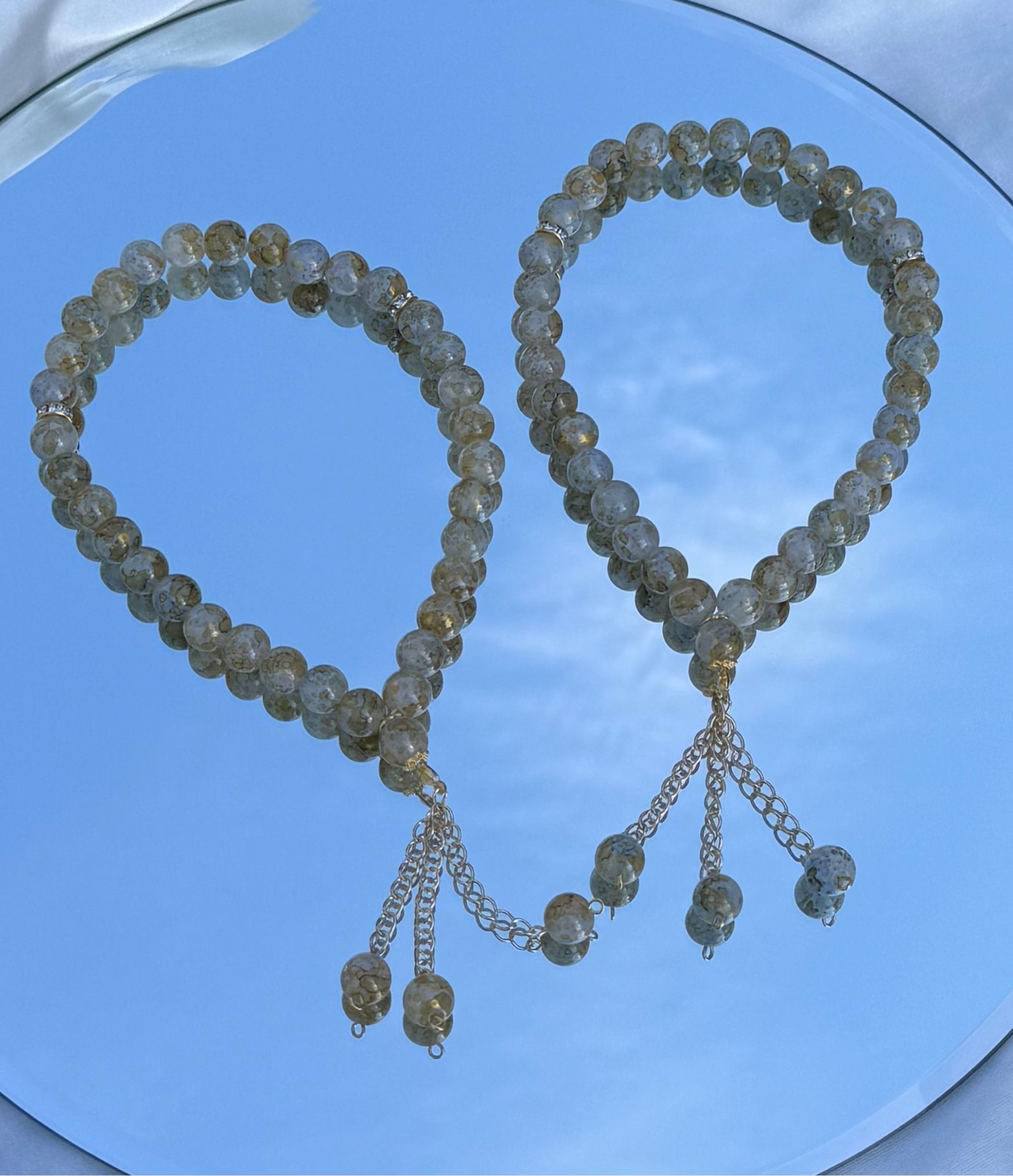 Noor Tesbih in grau-gold