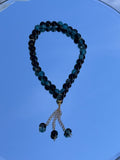 Noor Tesbih in blau-schwarz mit Golddetails
