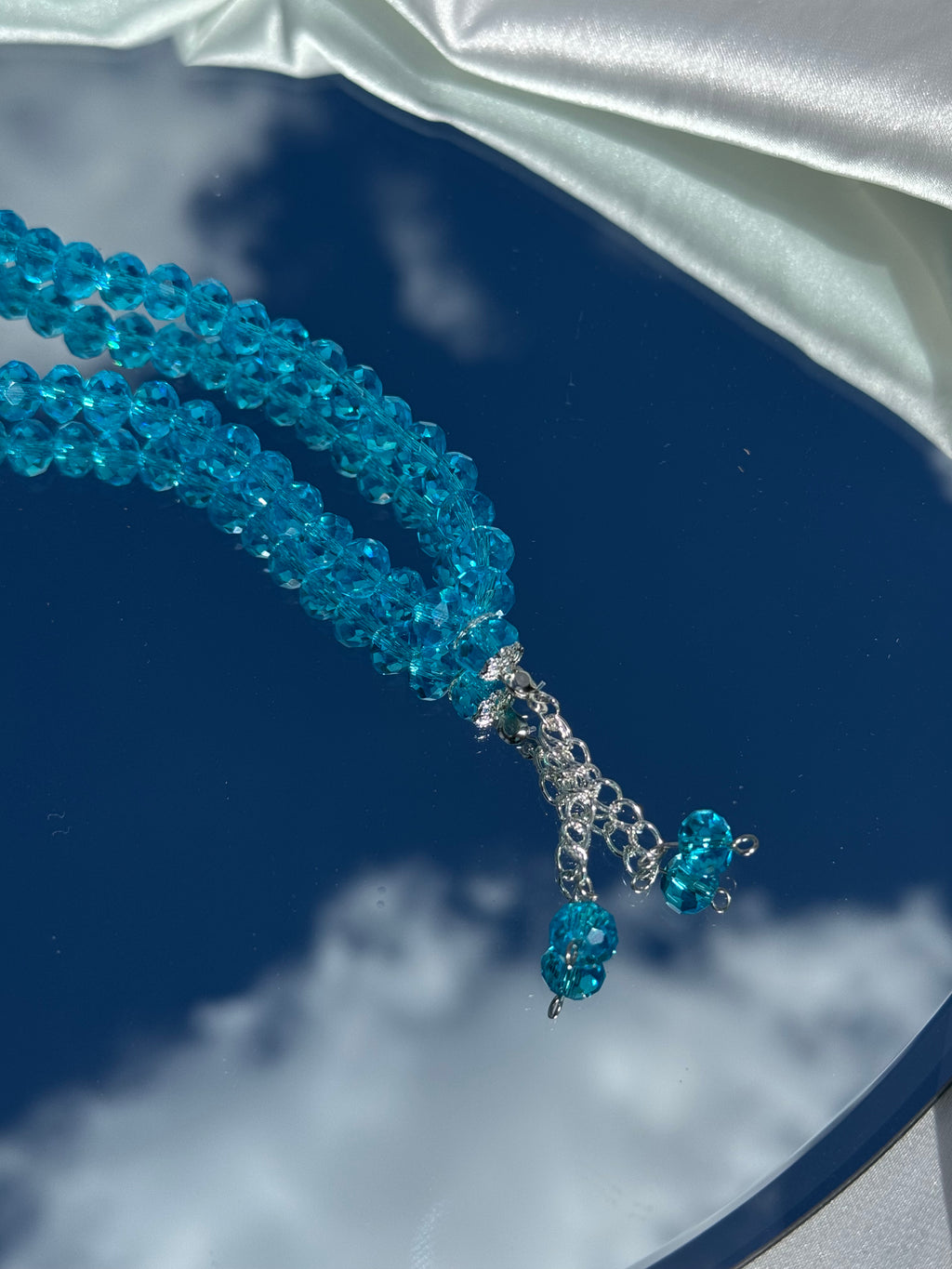 Shiny Tesbih in Aquamarin