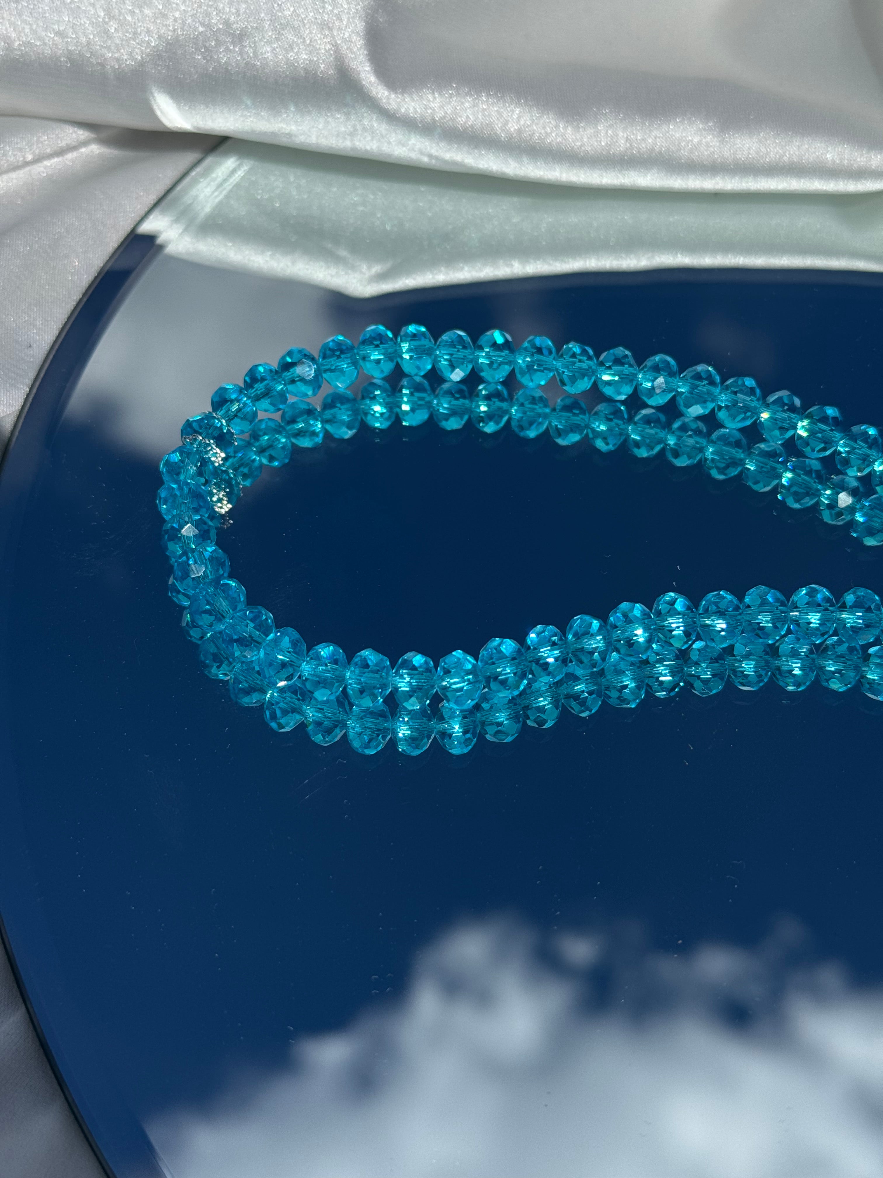 Shiny Tesbih in Aquamarin