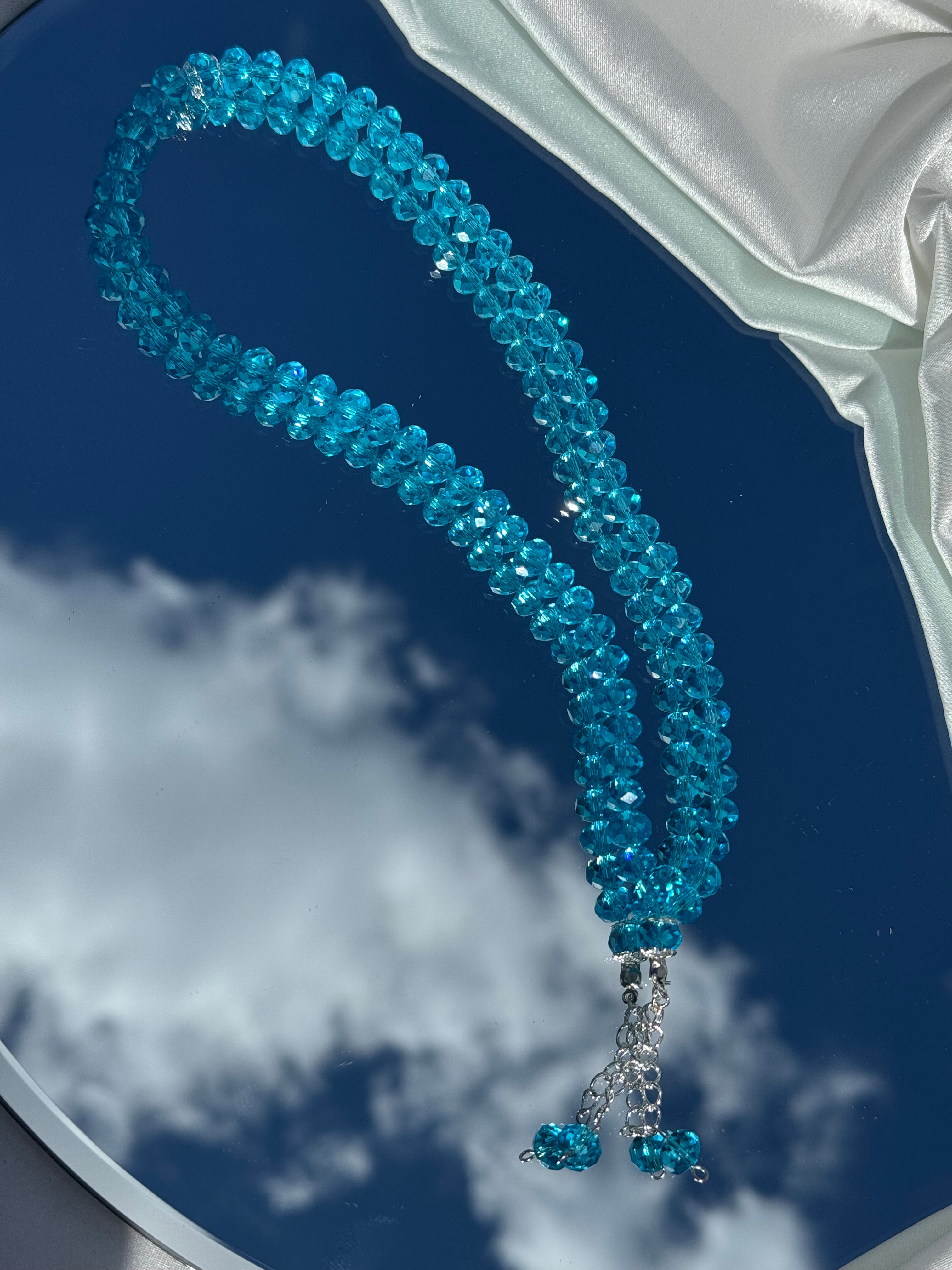 Shiny Tesbih in Aquamarin
