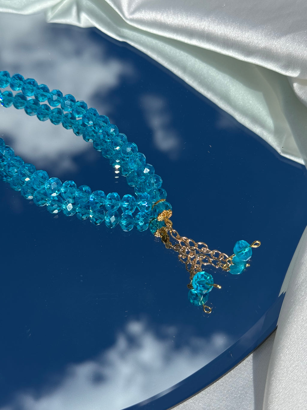 Shiny Tesbih in Aquamarin
