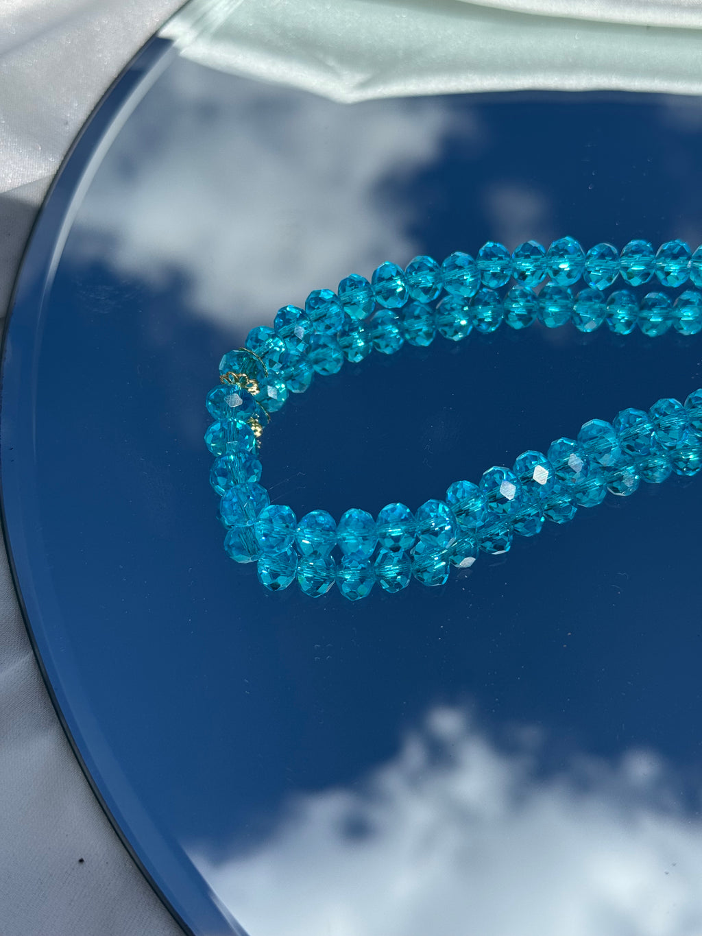 Shiny Tesbih in Aquamarin