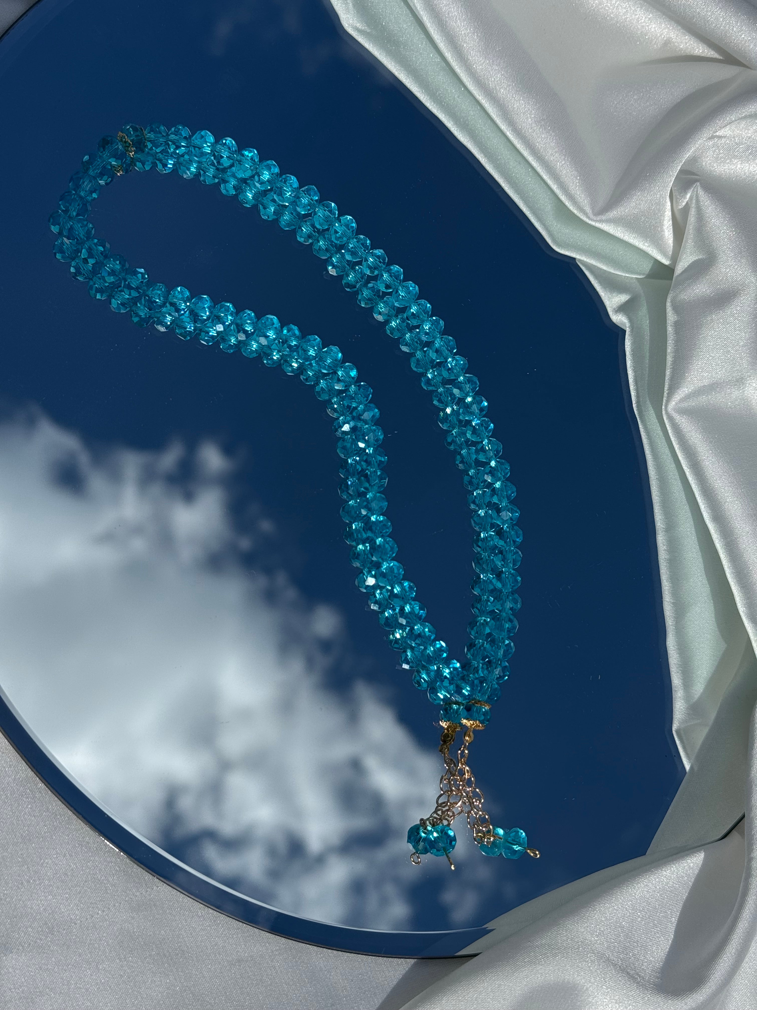 Shiny Tesbih in Aquamarin
