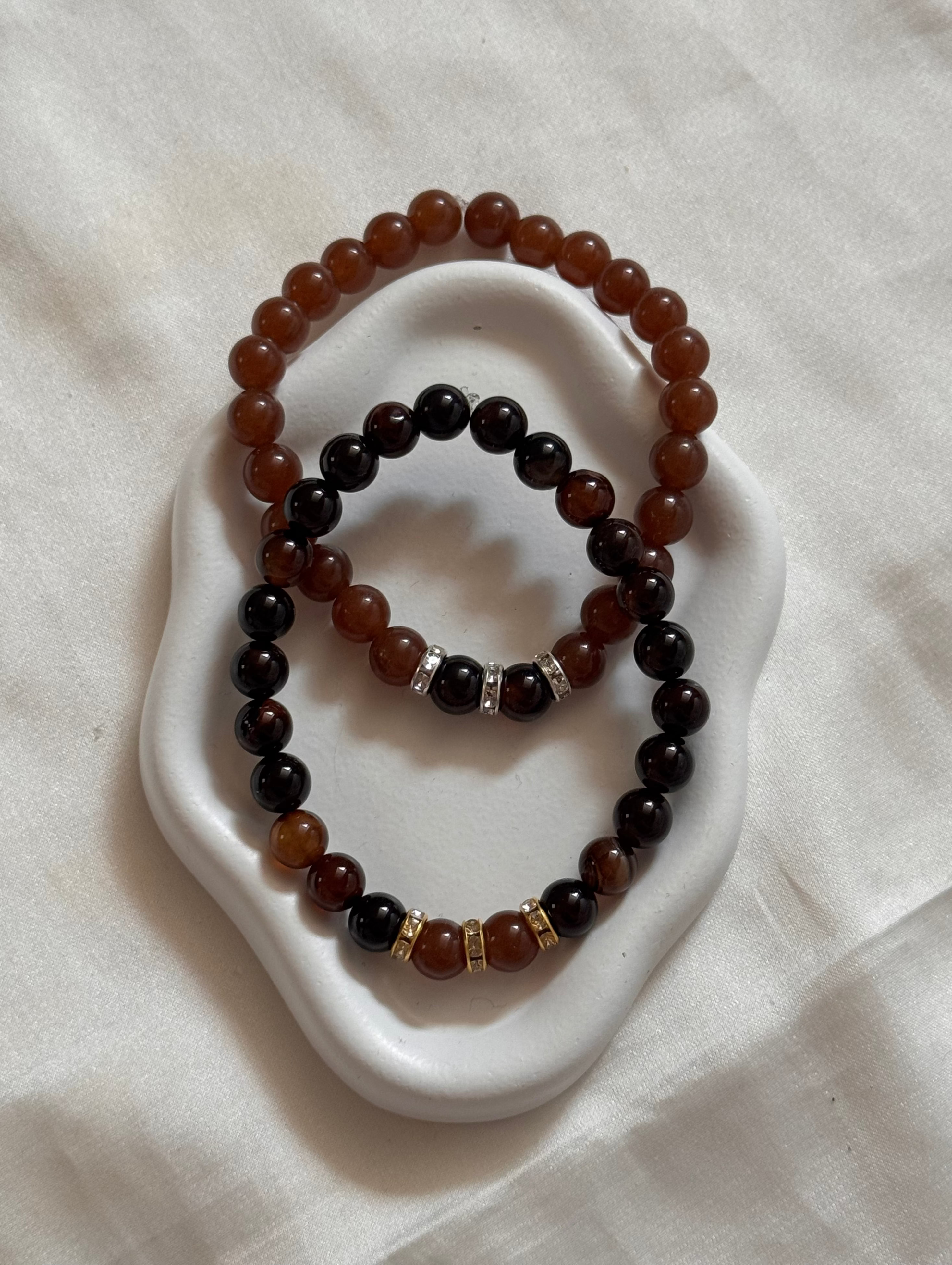 Augenfarben Armband 2er-Set ohne Buchstaben