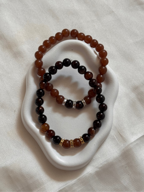 Augenfarben Armband 2er-Set ohne Buchstaben