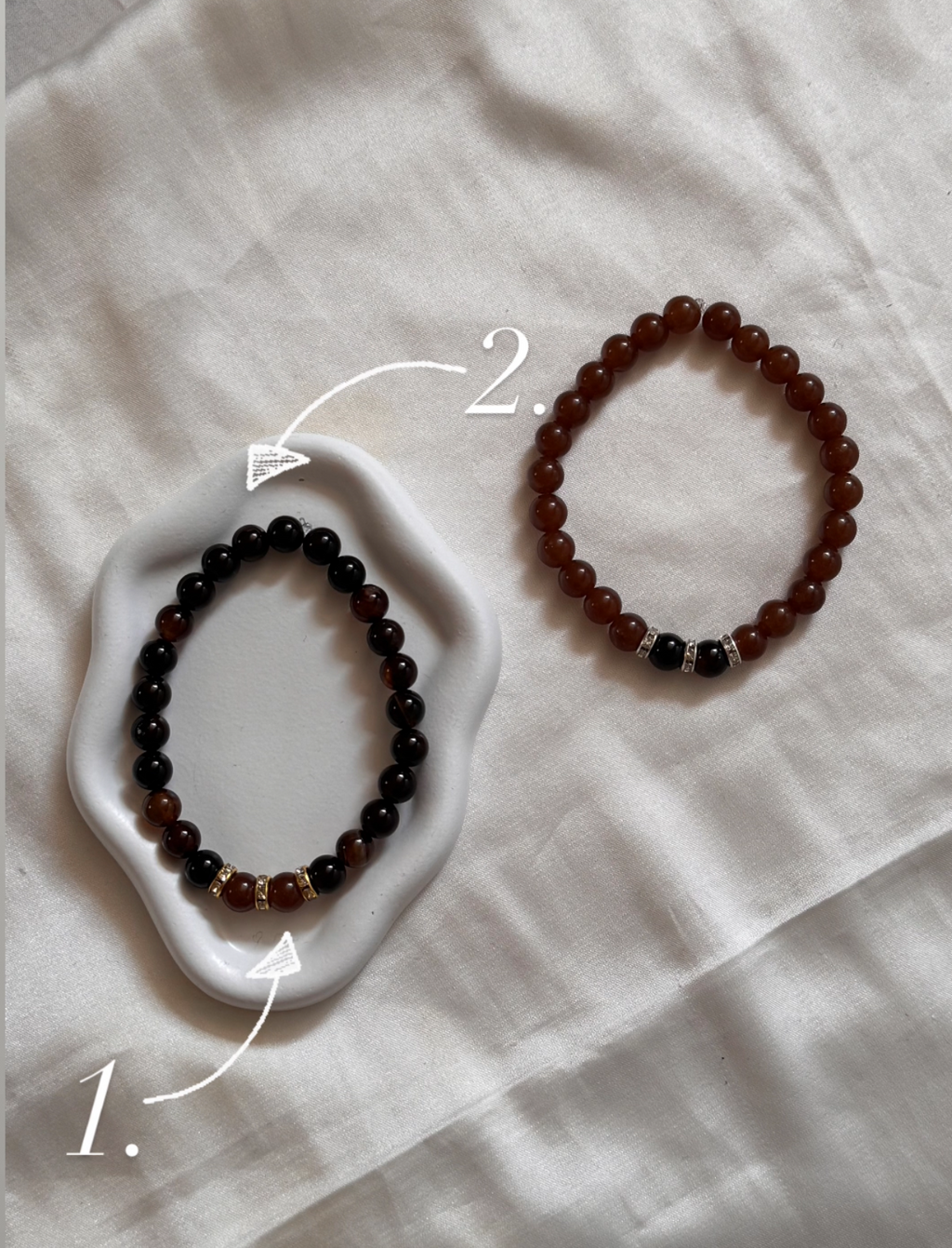 Augenfarben Armband 2er-Set ohne Buchstaben